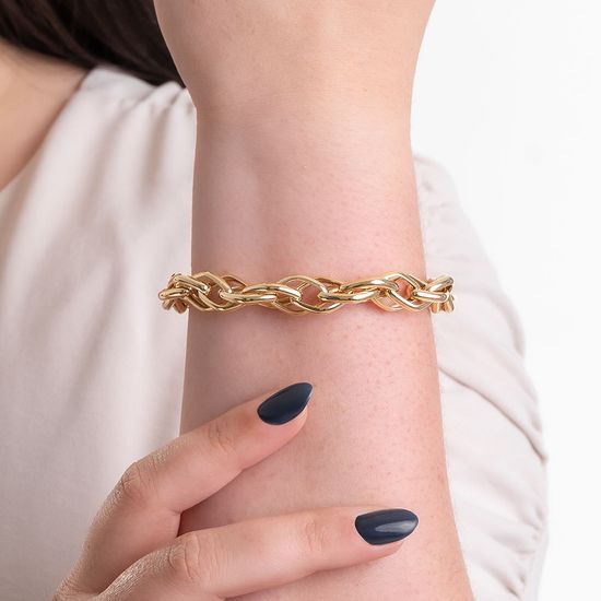 Pulseira Elos Triangulados em Ouro Amarelo